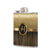 Hochskalierbares Monogramm-goldenes Muster Flachmann (Links)