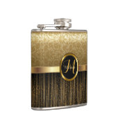 Hochskalierbares Monogramm-goldenes Muster Flachmann (Rechts)