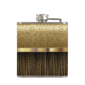 Hochskalierbares Monogramm-goldenes Muster Flachmann (Rückseite)