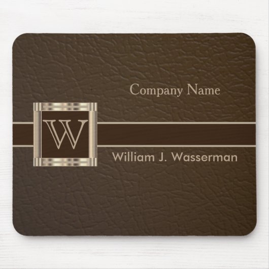 Hochskalierbares Monogramm-Schokoladenleder Mousepad (Vorne)