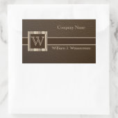 Hochskalierbares Monogramm-Schokoladenleder Rechteckiger Aufkleber (Tasche)