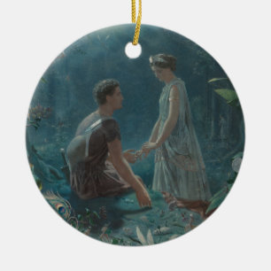 Hochsommer-Nacht Hermia und Lysander Keramikornament