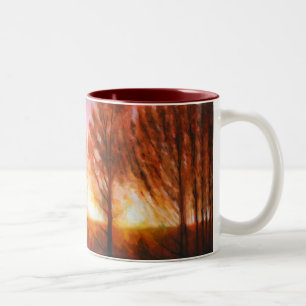 Hochsommer-Sonnenuntergang Zweifarbige Tasse