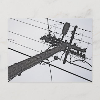 Hochspannung - industrielles Foto in Schwarz/Weiß Postkarte