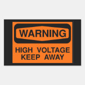 Hochspannung Rechteckiger Aufkleber (Vorderseite)