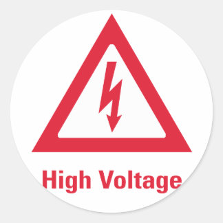Hochspannungssymbol Runder Aufkleber