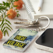 Hochspannungswarnzeichen - FUNNY Schlüsselanhänger (Vorderseite rechts)