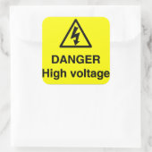 Hochspannungszeichen Quadratischer Aufkleber (Tasche)