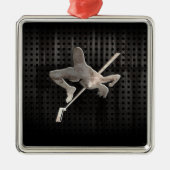 Hochsprung; Cool Silbernes Ornament (Vorne)