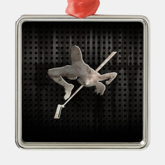 Hochsprung; Cool Silbernes Ornament (Vorne)