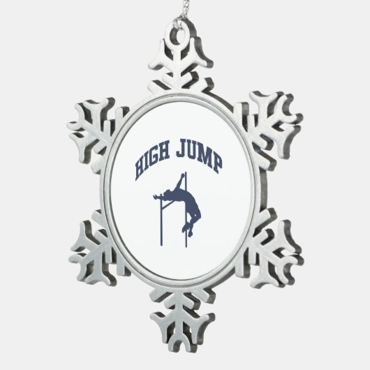 Hochsprung Schneeflocken Zinn-Ornament (Rechts)