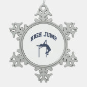 Hochsprung Schneeflocken Zinn-Ornament (Vorderseite)