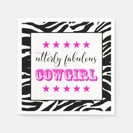 Höchst fabelhaft "COWGIRL" Serviette (Vorderseite)