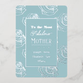 Höchst Fabelhafte Mutter Robin-Ei-Blau Folieneinladung (Vorderseite)