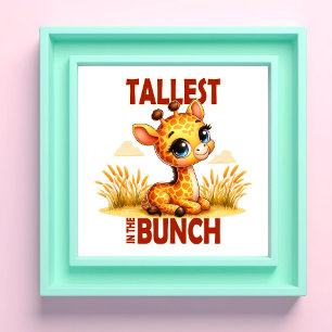 Höchste im Bunde pun Süße Baby-Giraffe Cartoon Fotodruck