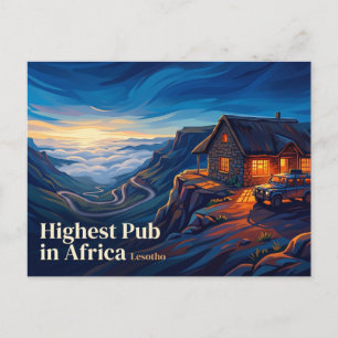Höchste Kneipe in Afrika Lesotho Postkarte