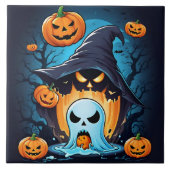 Höchste Kürbis bringen Halloween-Geist zum Leben Fliese (Vorderseite)