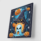 Höchste Kürbis bringen Halloween-Geist zum Leben Quadratische Wanduhr (Winkel)