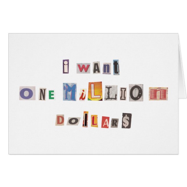 Höchste Nachfrage nach Geld Ransom Note Collage (Vorderseite (Horizontal))