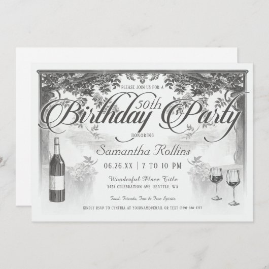 Höchste Vintage Geburtstagsparty Einladungen (Vorne/Hinten)