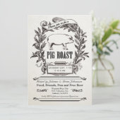 Höchste Vintage Schweinegrilleinladungen Einladung (Stehend Vorderseite)