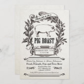 Höchste Vintage Schweinegrilleinladungen Einladung (Vorne/Hinten)