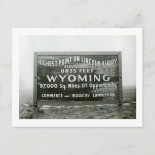 Höchster Punkt auf Lincoln Hi-Way, Wyoming Vintage Postkarte
