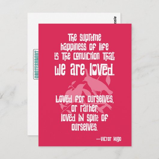 Höchstes Glück des Lebens von Victor Hugo Postkarte (Vorne/Hinten)