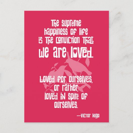 Höchstes Glück des Lebens von Victor Hugo Postkarte (Vorderseite)
