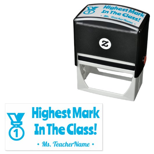 "Höchstes Zeichen in der Klasse!" Tutor Rubber Bri Permastempel (Beispiel)