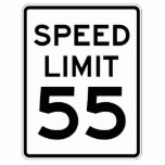 Höchstgeschwindigkeit 55 MPH-Zeichen Freistehende Fotoskulptur<br><div class="desc">Höchstgeschwindigkeit 55 MPH-Zeichen</div>
