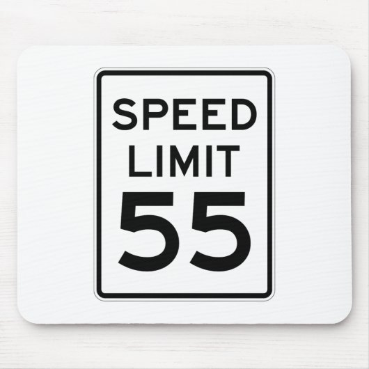Höchstgeschwindigkeit 55 MPH-Zeichen Mousepad (Vorne)
