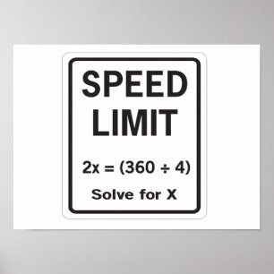 Höchstgeschwindigkeits-Mathe Poster