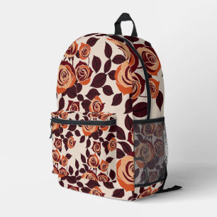 Hochstilisierte Rosen in Orangetönen Bedruckter Rucksack