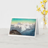 Höchststand Komagatake, Hiroshi Yoshida, Holzschni Karte (Gelbe Blume)