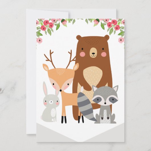 Hochstuhl 1. Geburtstagsbannerwald (rechts) Einladung (Vorderseite)