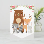 Hochstuhl 1. Geburtstagsbannerwald (verlassen) Einladung (Stehend Vorderseite)