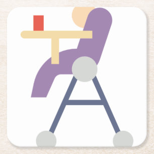 Hochstuhl Rechteckiger Pappuntersetzer