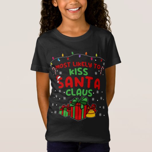 Höchstwahrscheinlich Kiss Weihnachtsmann T-Shirt (Vorderseite)