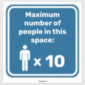 Höchstzahl der Personen Aufkleber (Blatt)