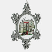 Hochtechnologie-5. Rad Schneeflocken Zinn-Ornament (Links)