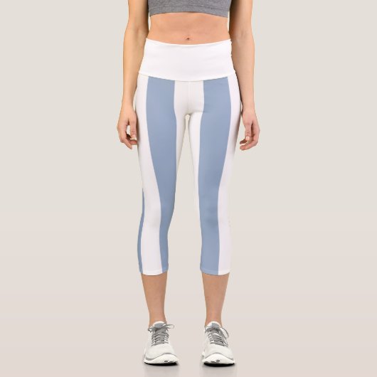 Hochwaiste Capri Blauer und weißer Streifen (Vorderseite)