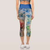 Hochwaiste Capri-Flora-Legierung Capri Leggings (Rückseite)