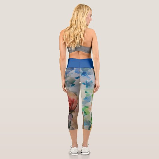 Hochwaiste Capri-Flora-Legierung Capri Leggings (Rückseite)