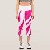Hochwaiste Capri Hot Pink Leopard Leggings (Vorderseite)