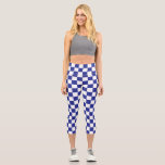 Hochwaisted-Capris Capri Leggings<br><div class="desc">Abstrakte digitale Kunst von blau-weißen Quadraten in einer karierten Formation.</div>