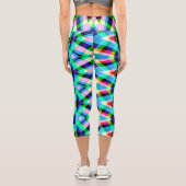 Hochwaisted Capris, ein elegantes, kariertes Zickz Capri Leggings (Rückseite)