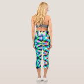 Hochwaisted Capris, ein elegantes, kariertes Zickz Capri Leggings (Rückseite)
