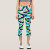 Hochwaisted Capris, ein elegantes, kariertes Zickz Capri Leggings (Vorderseite)