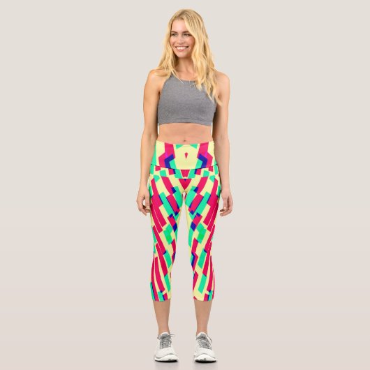 Hochwaisted Capris, Eine elegante, farbenfrohe Str Capri Leggings (Vorderseite)